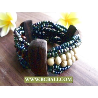 Beads Wood Stretch Bracelet Ethnic Design